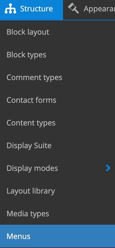 /admin/structure/menu